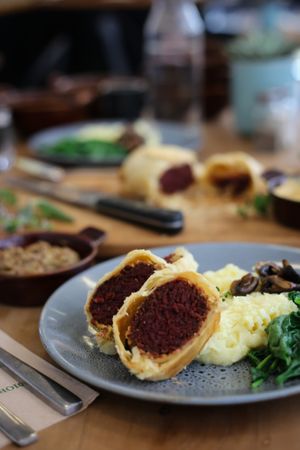 Pastrami Wellington at Kaiaroha Vegan Deli and Eatery in Auckland