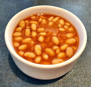 Baked beans at Aqua Cafe in Dubai
