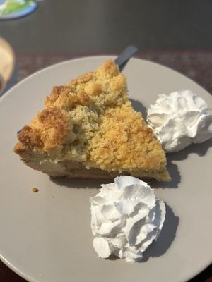 Crumble Apple Cake 4,15€
vegan whipped cream 0,60€  at Kattencafé Stripe in Dordrecht