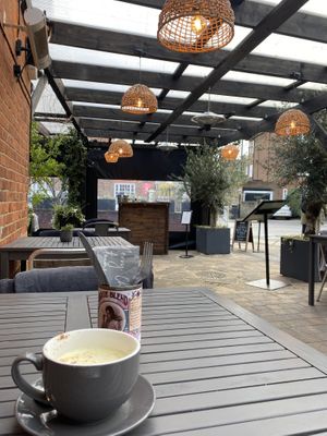 Turmeric latte  at Lu-Ma Cafe in South West London