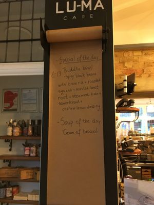 Specials of the day
12 Dec 2024 at Lu-Ma Cafe in South West London