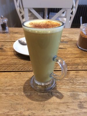 Turmeric latte  at Lu-Ma Cafe in South West London