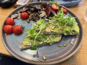 Avocado toast  at Lu-Ma Cafe in South West London