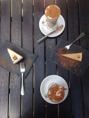 Drinks and cake at Lu-Ma Cafe in South West London