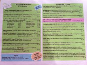 Menu at Lu-Ma Cafe in South West London