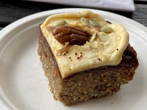 good cake (flapjack) at Lu-Ma Cafe in South West London