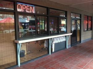 outside at Betty Noodles in Santa Cruz