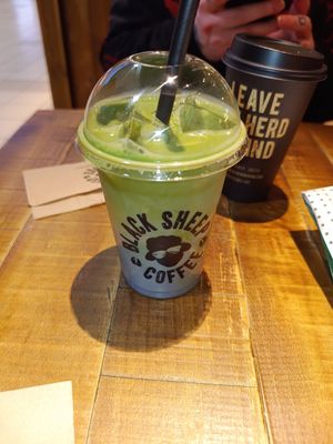 Iced oat blueberry matcha at LTN - Black Sheep Coffee  in Luton
