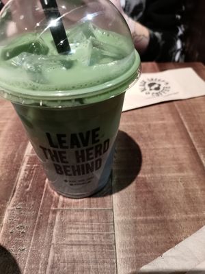 Iced blueberry matcha latte at LTN - Black Sheep Coffee  in Luton