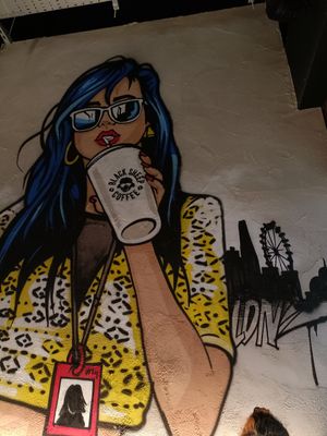 Art on wall at LTN - Black Sheep Coffee  in Luton