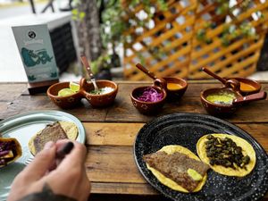 Milanesa tacos   at El Bajón Vegano in Playa Del Carmen