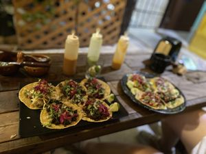 One of each taco 👌  at El Bajón Vegano in Playa Del Carmen