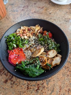 Congee at The Flying Goat in Anjuna