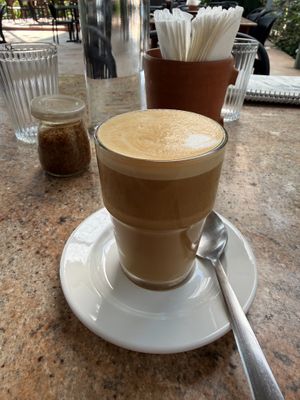 Flat whitee  at The Flying Goat in Anjuna