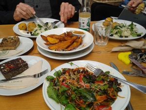 Varied organic menu. This was our lunch. at Huckleberry Cafe in New Lynn