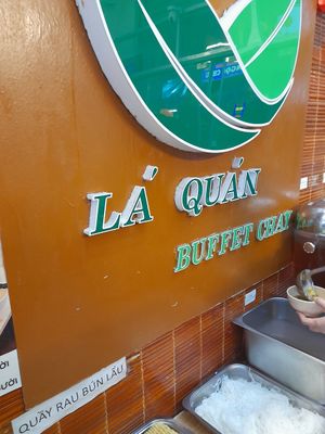 Buffet sign at Lá Quán Buffet Chay in Ho Chi Minh City