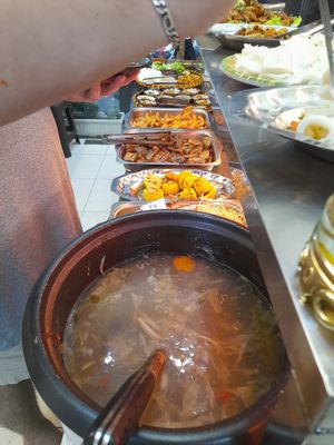 Buffet selection at Lá Quán Buffet Chay in Ho Chi Minh City