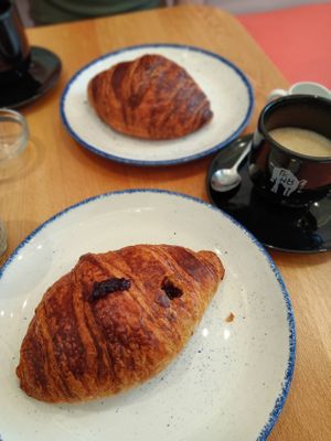 Plain & raspberry croissants. at GNOU in Athens