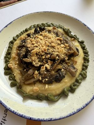 Sautéed mushrooms with parsnip purée  at GNOU in Athens