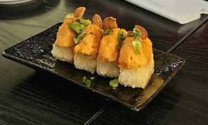 Garlic sweet potato crispy rice at Rice in Los Angeles