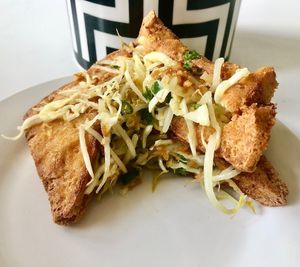 Fried bean curd stuffed with mixed veggies  at Burma Road in Dubai