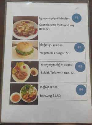Menu - March 2025 at New Start Vegetarian Food in Siem Reap