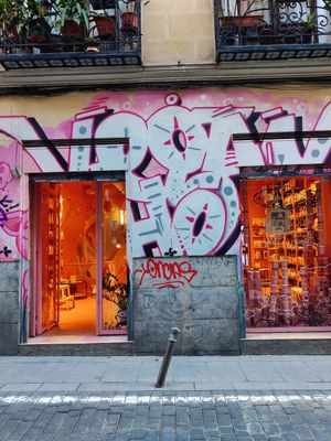Store front at Veggie Room in Madrid
