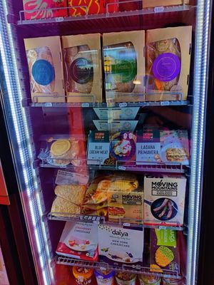 Freezer full of goodies at Veggie Room in Madrid