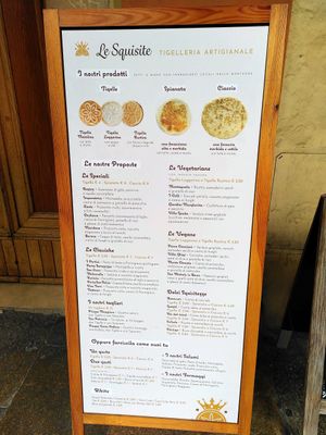 Menu at Tigelleria Artigianale - Le Squisite in Bologna