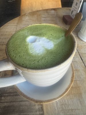 Match latte with almond milk   at Coffee Brew Düsseldorf CAFÉ & BAR in Dusseldorf