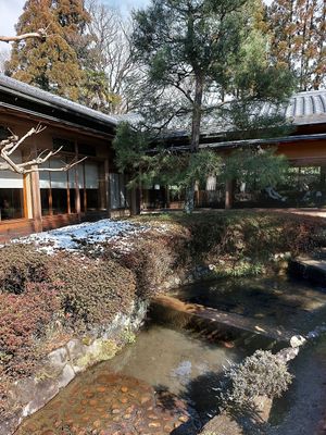 Outside of the dining area at Junsei in Kyoto