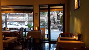 a comfy air-conditioned space  at Veggie Table in Ubud