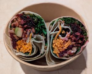 Beet & Farro Miso Orange Wrap at The Café in Kennett Square