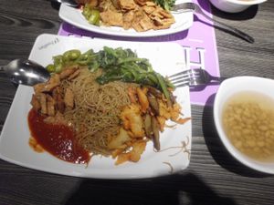 The food from the stall. at Compassion Vegetarian Cuisine 慈悅素 in Central Singapore