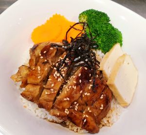 Vegetarian Teriyaki Chicken Don at Compassion Vegetarian Cuisine 慈悅素 in Central Singapore
