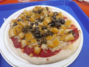 Pizza vegana, opción con notchicken Crispy at Dharma in Puerto Montt