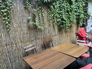 Quaint patio area  at Las Adelitas in Prague