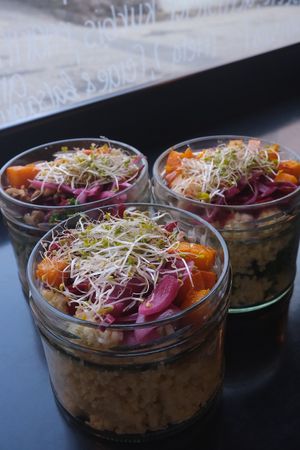 Bowls and soups to go in glass jars  at Schmaus in Freudenstadt