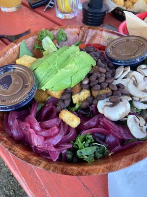 Salad with black beans added as a protein at Dusty's Hideaway in Tacoma