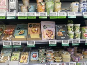 Vegan yogurts and cheeses at BILLA in Mallnitz