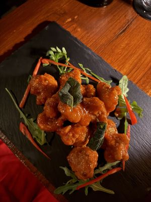 Vegan buffalo cauliflower wings  at Donna in Gianyar