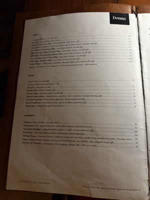 Menu april 2025  at Donna in Gianyar