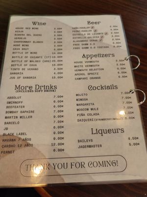 Menu at Monte Gastro Café in Villajoyosa