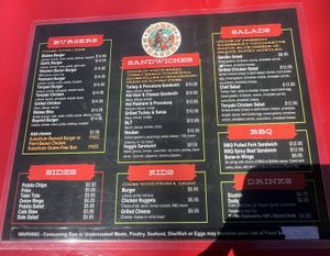 Menu as of March 2025  at Bisbee Badassery  in Bisbee