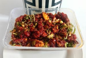 Crispy chilli baby corn at Brijwasi in Dubai