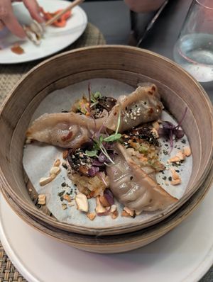 Mushroom dumplings at Yama Asian Eatery  in Franschhoek