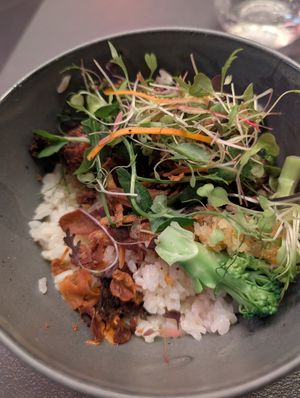 Crispy Eryngii donburi at Yama Asian Eatery  in Franschhoek