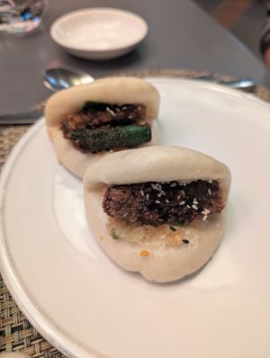 Crispy courgette bao (very good but tiny) at Yama Asian Eatery  in Franschhoek