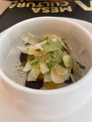 Panacotta de côco com ananás   at Mesa Cultural in Vila Baleira