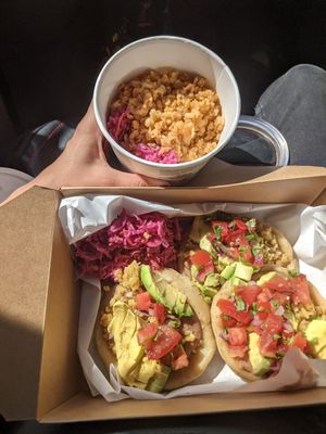 Sopes with vegan cashew cheese 🌱 Good! at Farmer and The Cook Cafe in Ojai